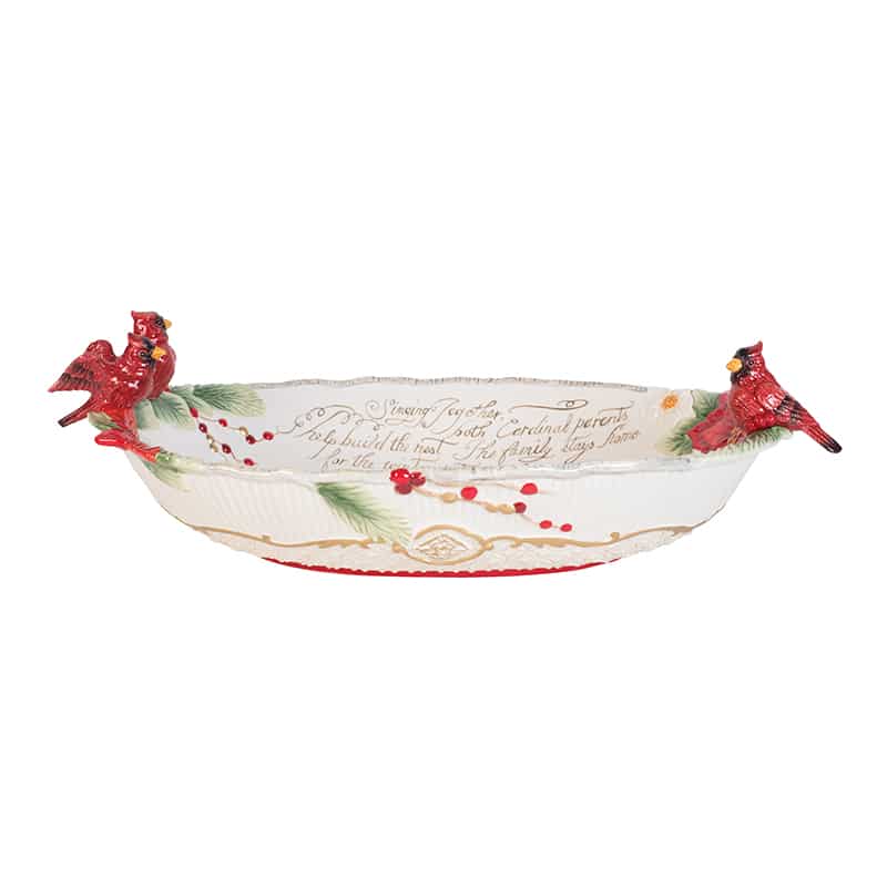 Cardinal Christmas Centerpiece Bowl