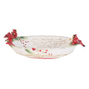 Fitz and Floyd Cardinal Christmas Centerpiece Bowl