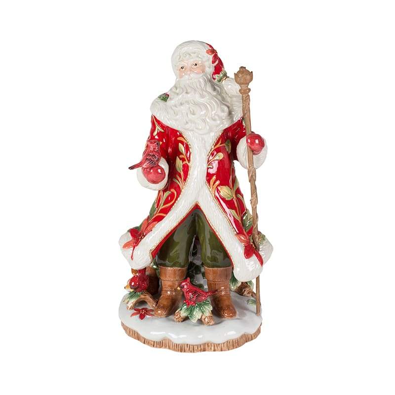 Cardinal Christmas Santa Figurine