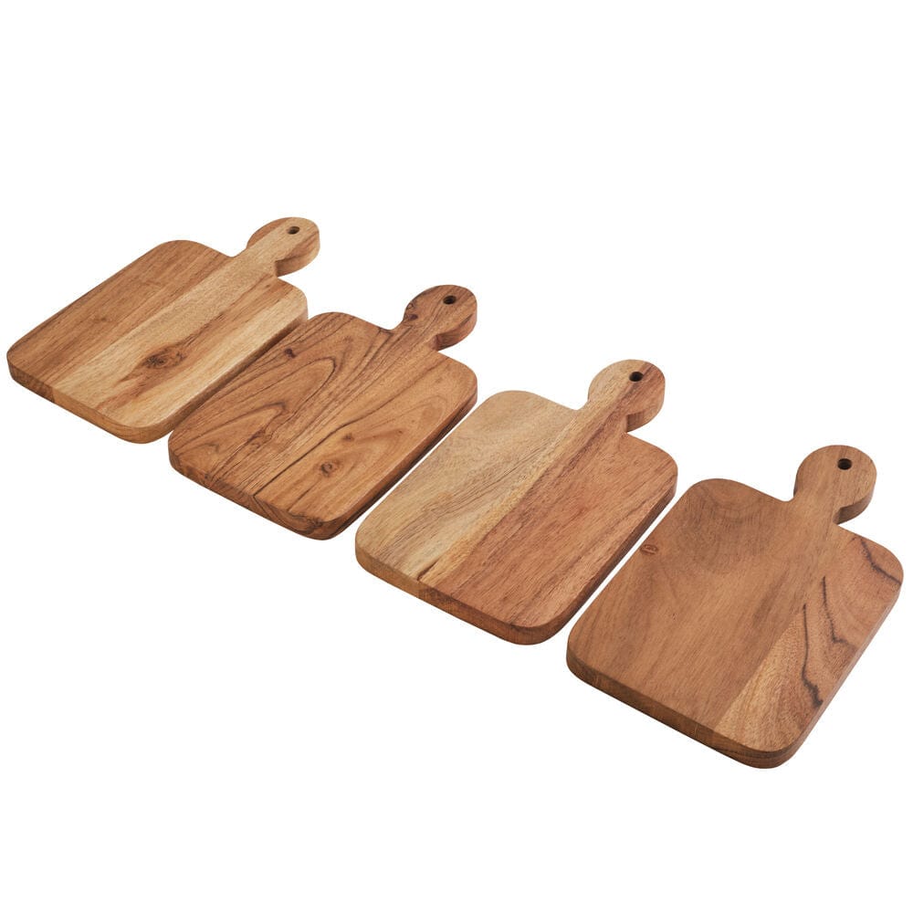 Caleb Acacia Wood Set of 4 Mini Charcuterie Serve Boards