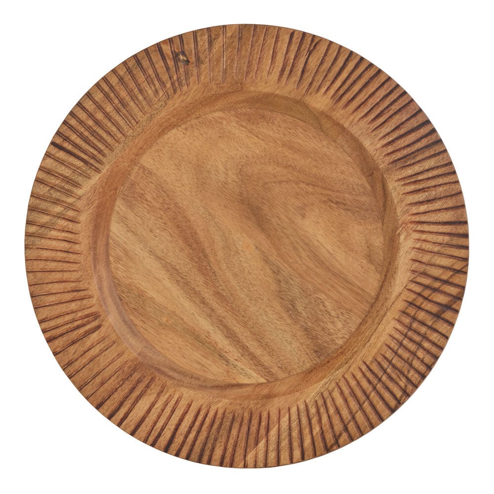 Caleb Acacia Wood Set of 2 Chargers