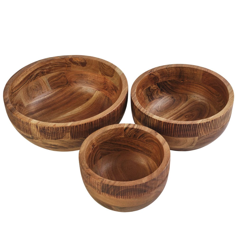 S'vaav's Handmade Acacia Wooden Multipurpose Round Serving Bowls (Brown, Set of 3) cheapest