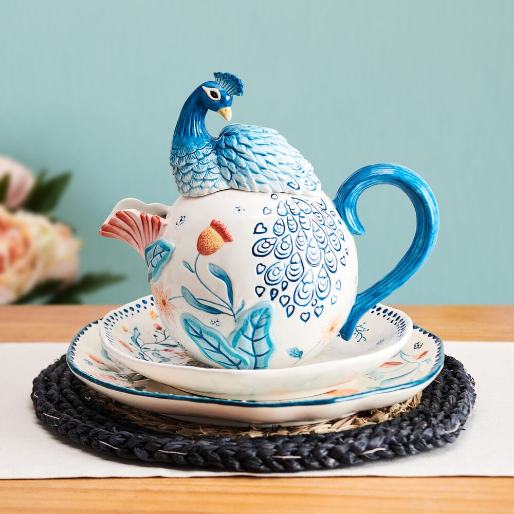 Peacock hot tea set