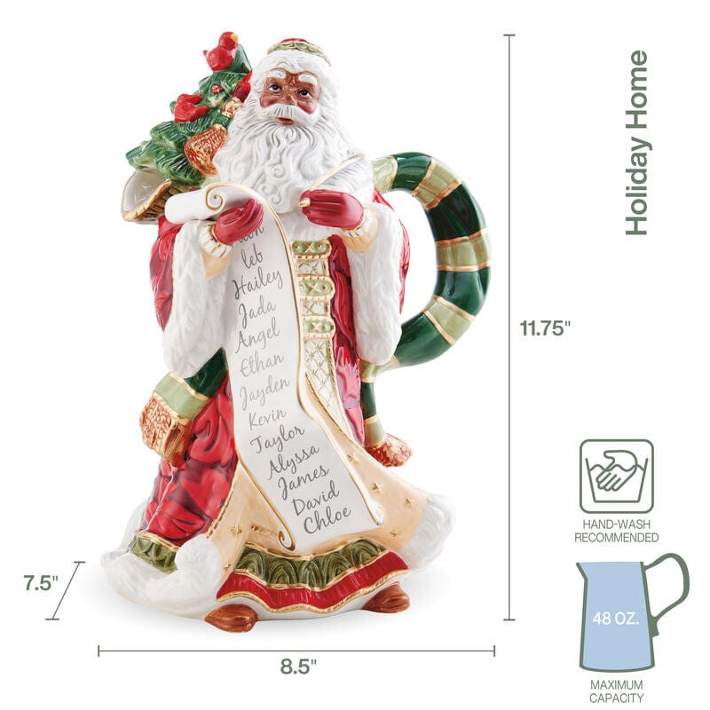 Holiday Home African American Santa Pitcher, 11.75 IN