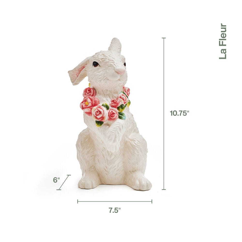 La Fleur Rabbit Figurine, Sitting, 10.75 IN