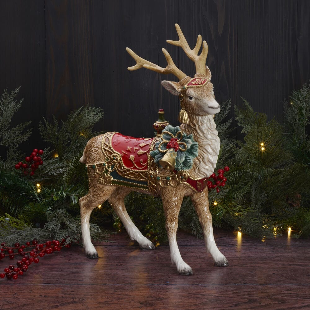 Noel Holiday Grand Deer Figurine, 17.75 IN