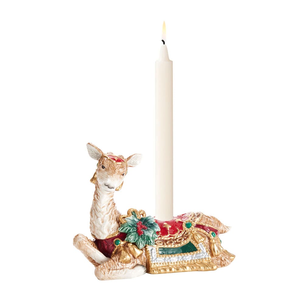 Noel Holiday Resting Deer Candle Holder