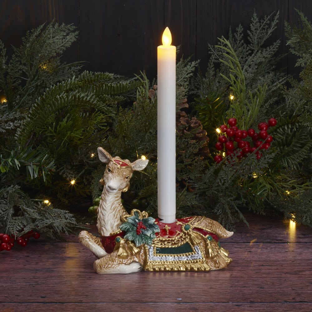 Noel Holiday Resting Deer Candle Holder