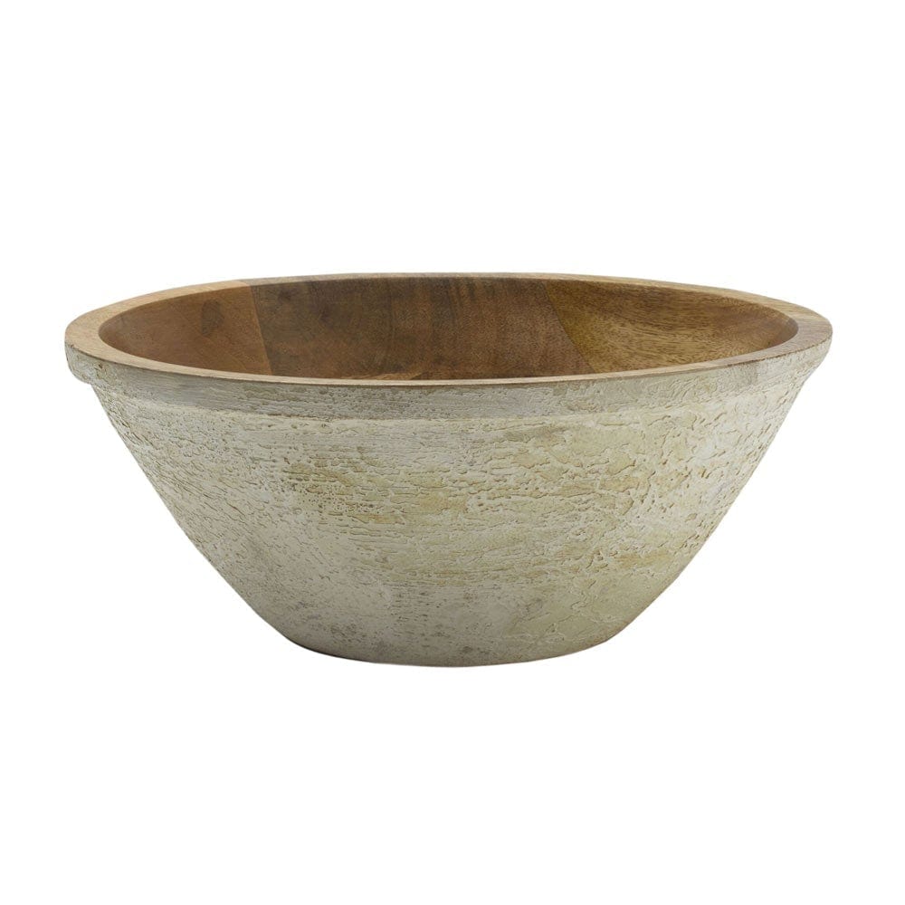 Austin Craft Mango Wood Deep Serve Bowl, White