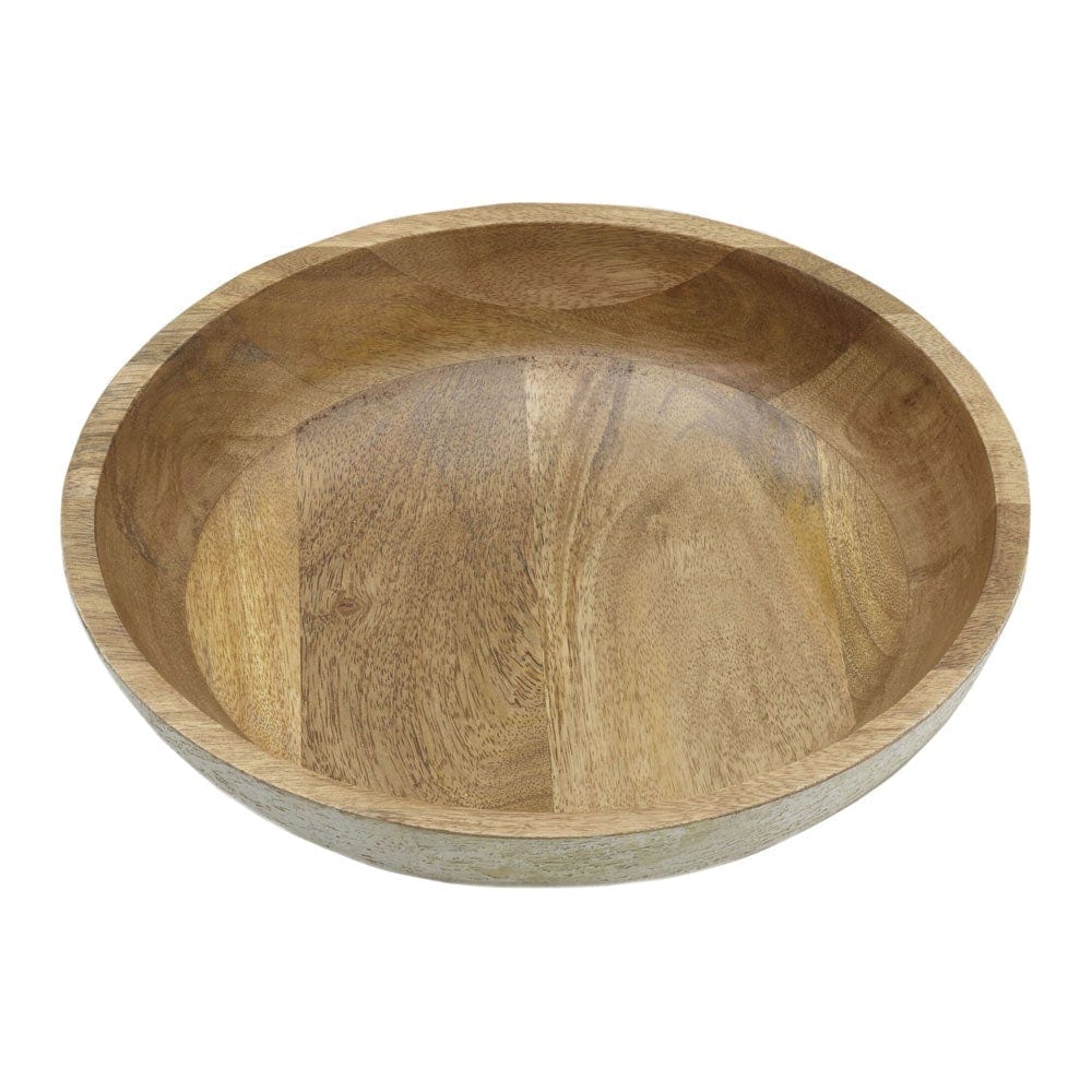 Austin Craft Mango Wood Serve Bowl, White