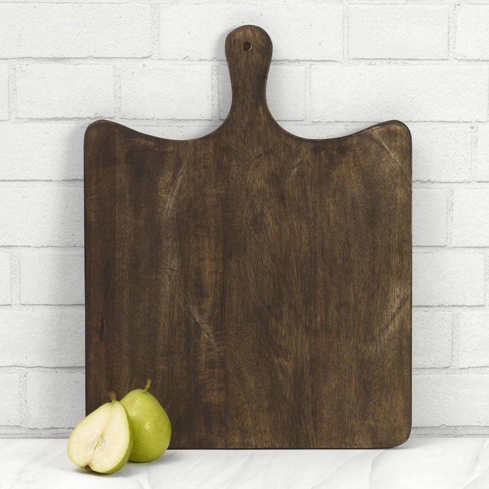 Austin Craft Maryn Mango Wood Paddle Cheese Charcuterie Serving Board, Espresso