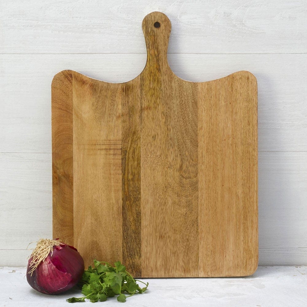 Austin Craft Maryn Mango Wood Paddle Cheese Charcuterie Serving Board, White