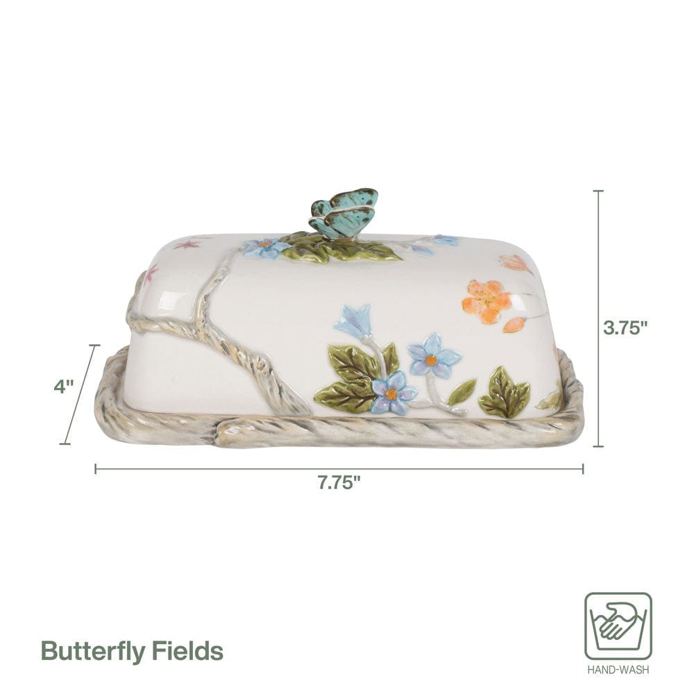 Butterfly Fields Covered Butter Dish