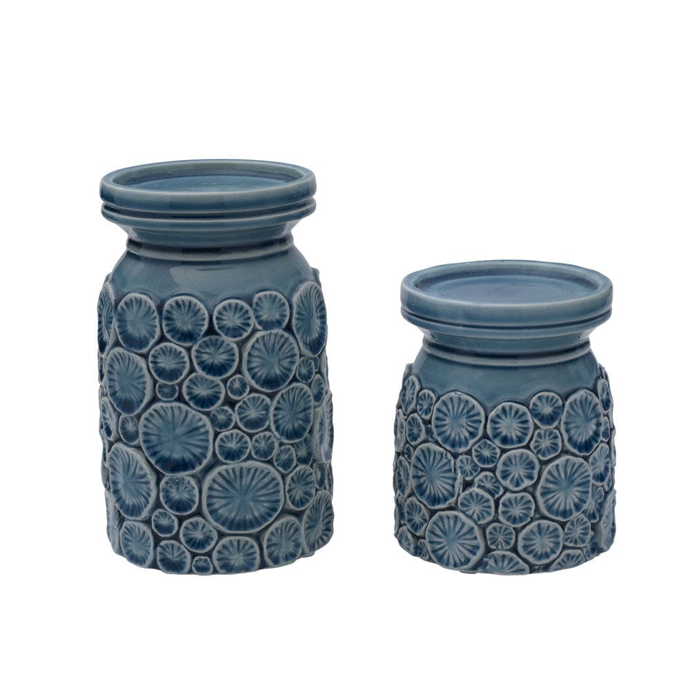 Coastal Home Pillar Candleholders, Set of 2