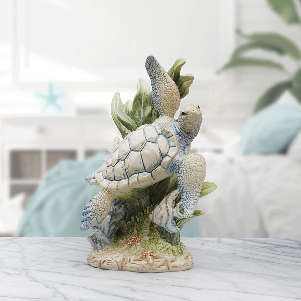 Coastal Home Sea Turtle Figurine 10.25 IN