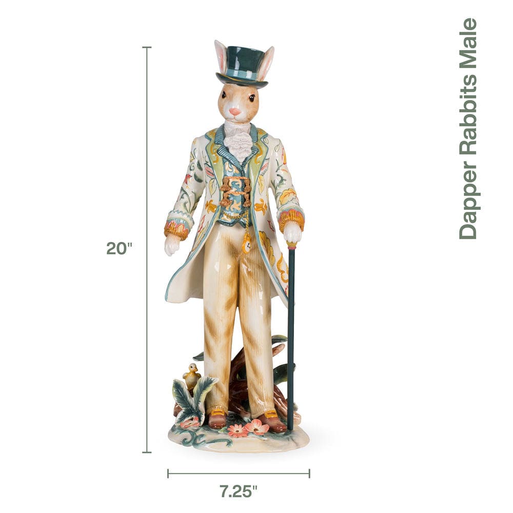 Dapper Rabbits Male Figurine, 20 IN