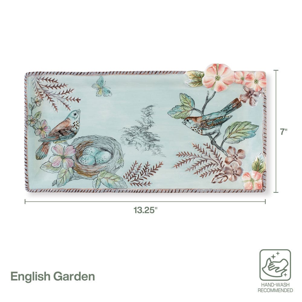 English Garden Elongated Serving Tray