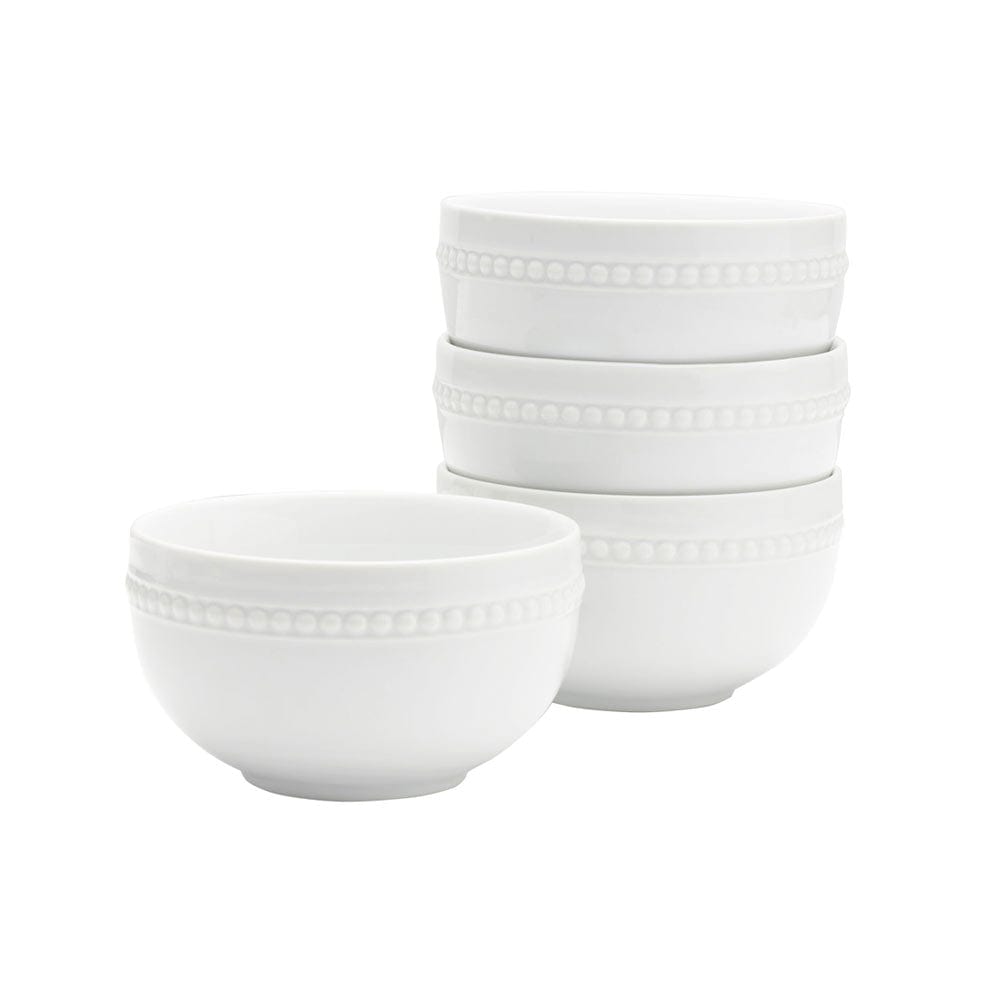 Everyday White® Beaded Set of 4 Fruit Bowls