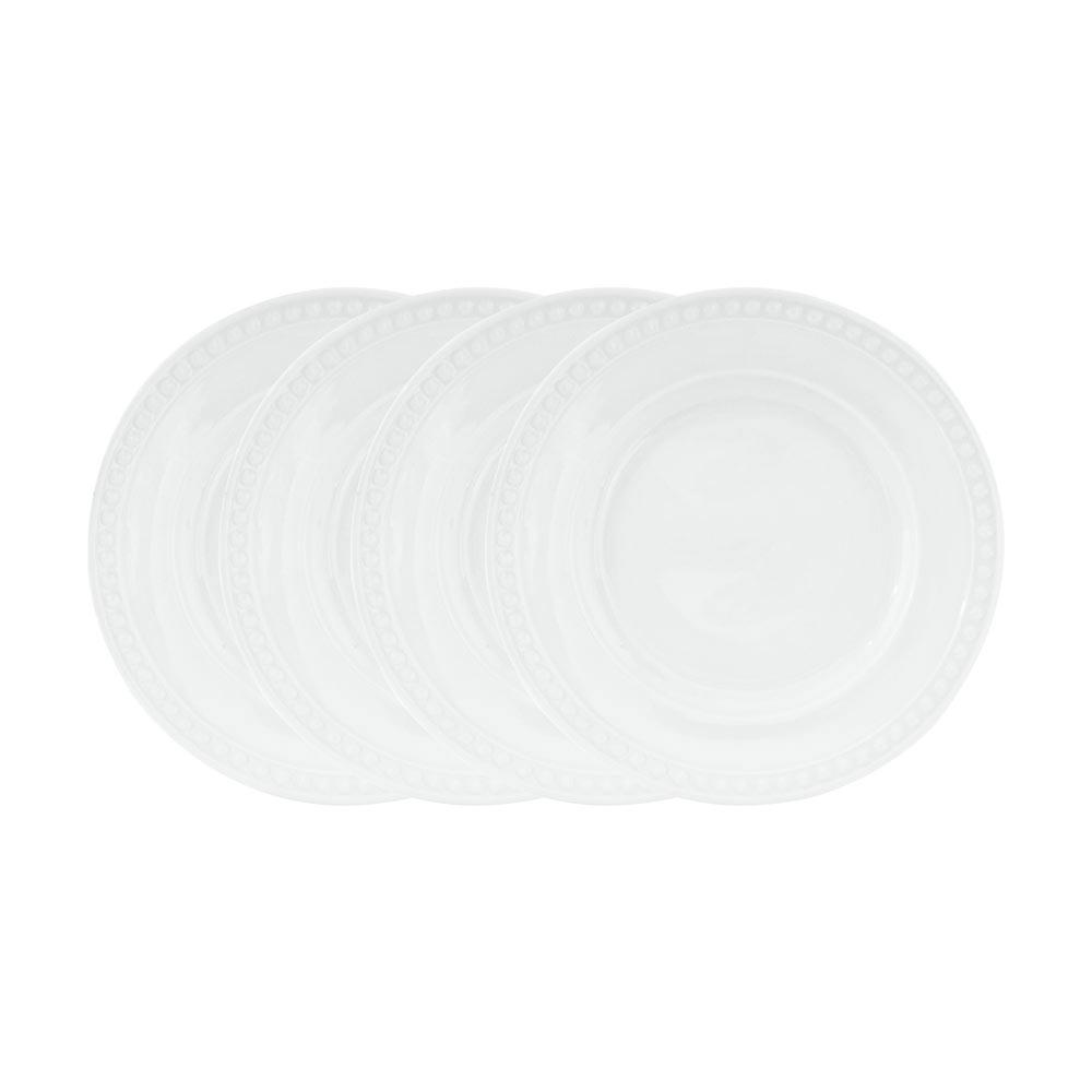 Everyday White® Beaded Set of 4 Salad Plates