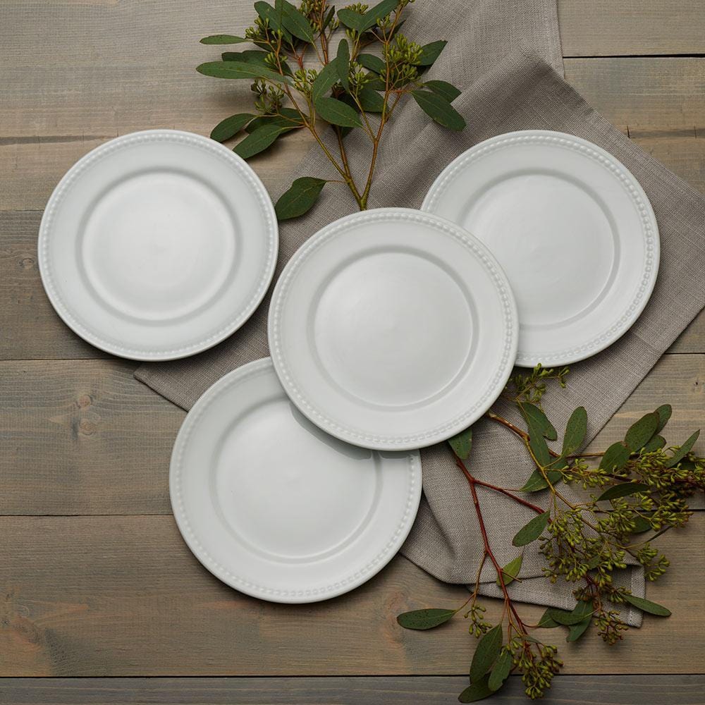 Everyday White® Beaded Set of 4 Salad Plates