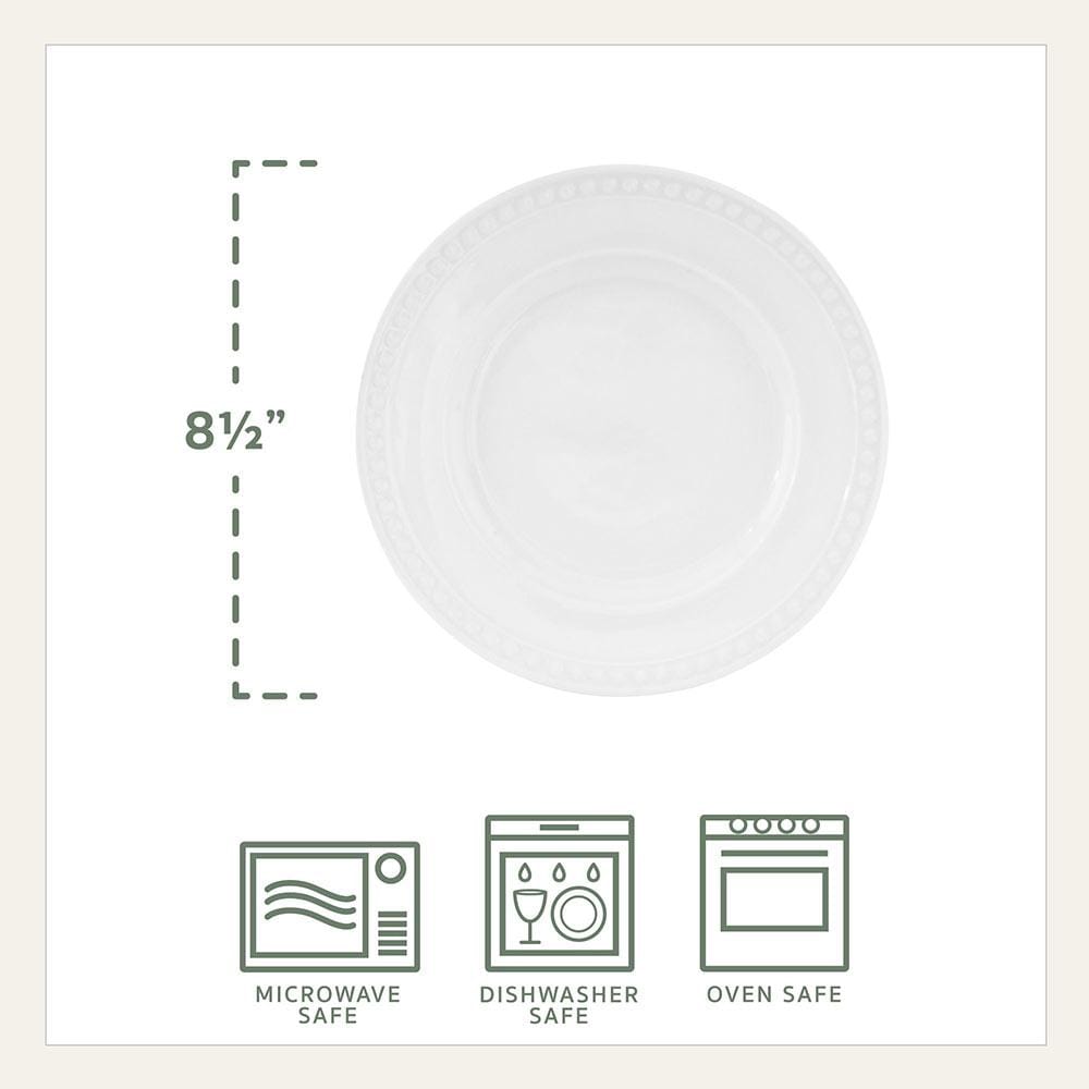 Everyday White® Beaded Set of 4 Salad Plates