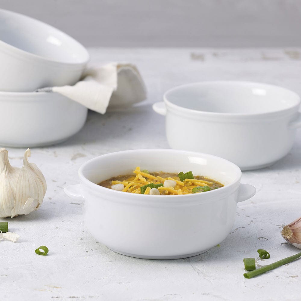 Everyday White® Set of 4 Soup Double Handle Chili Bowls