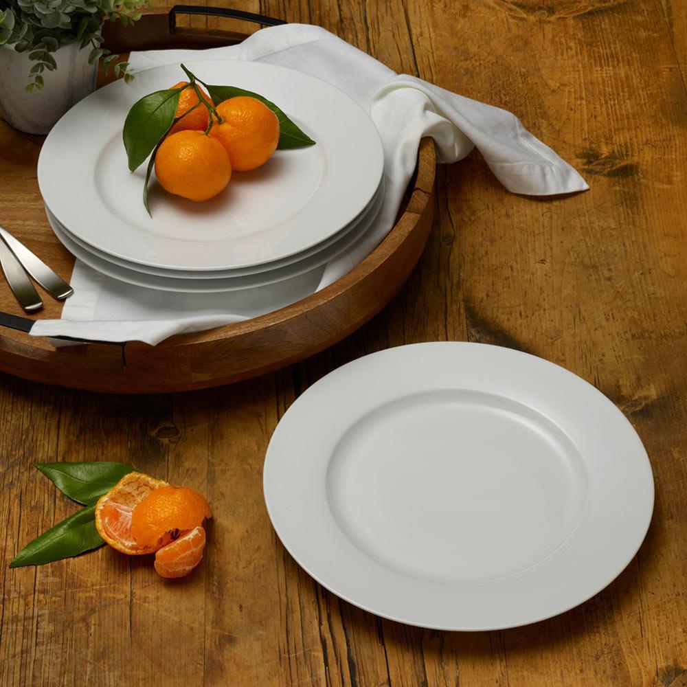 Everyday White® Classic Rim Set of 4 Dinner Plates