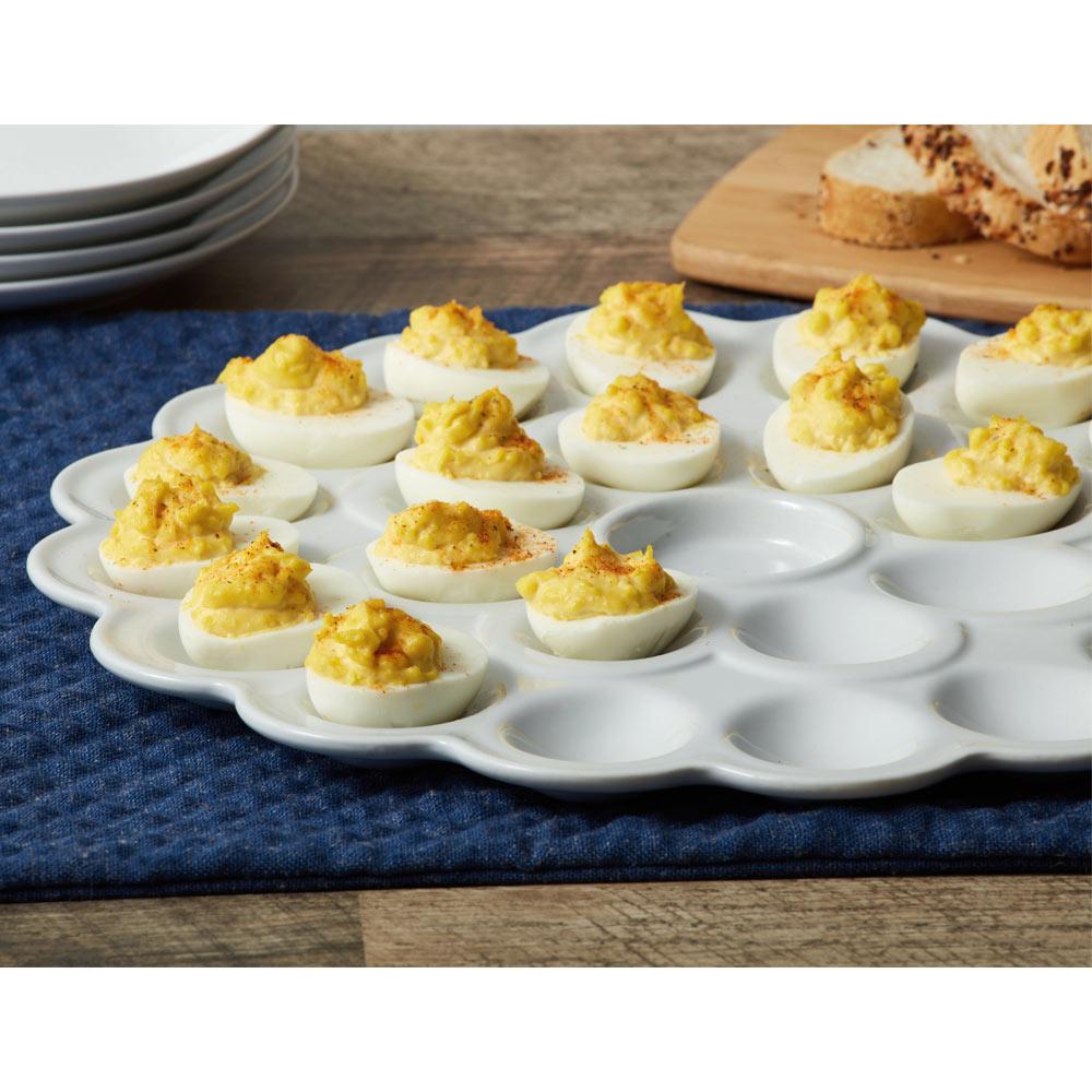 Everyday White® Flower Egg Platter, 13.75 IN