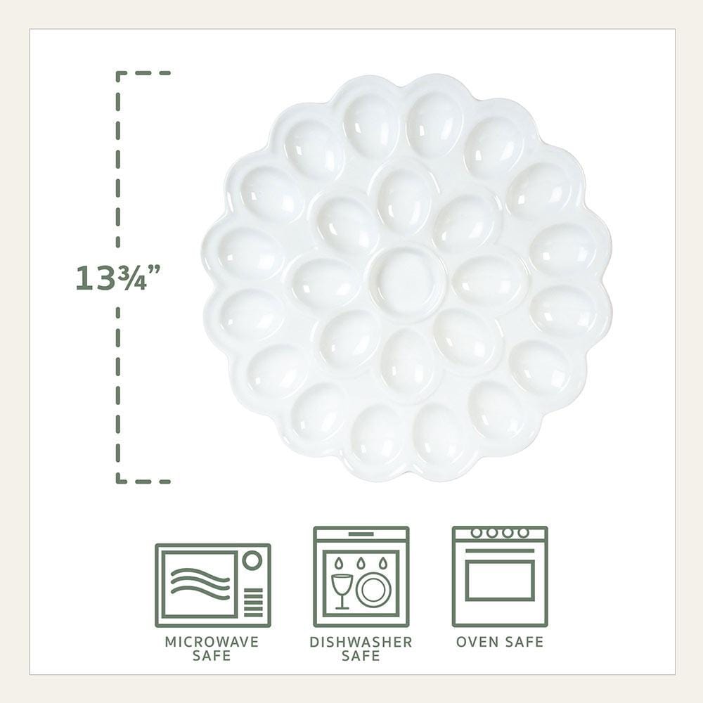 Everyday White® Flower Egg Platter, 13.75 IN