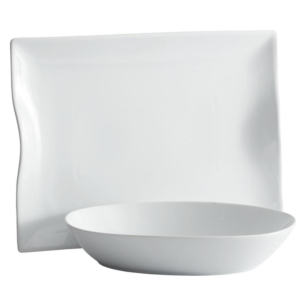 Everyday White® Oval Serve Bowl and Rectangular Handled Platter Set