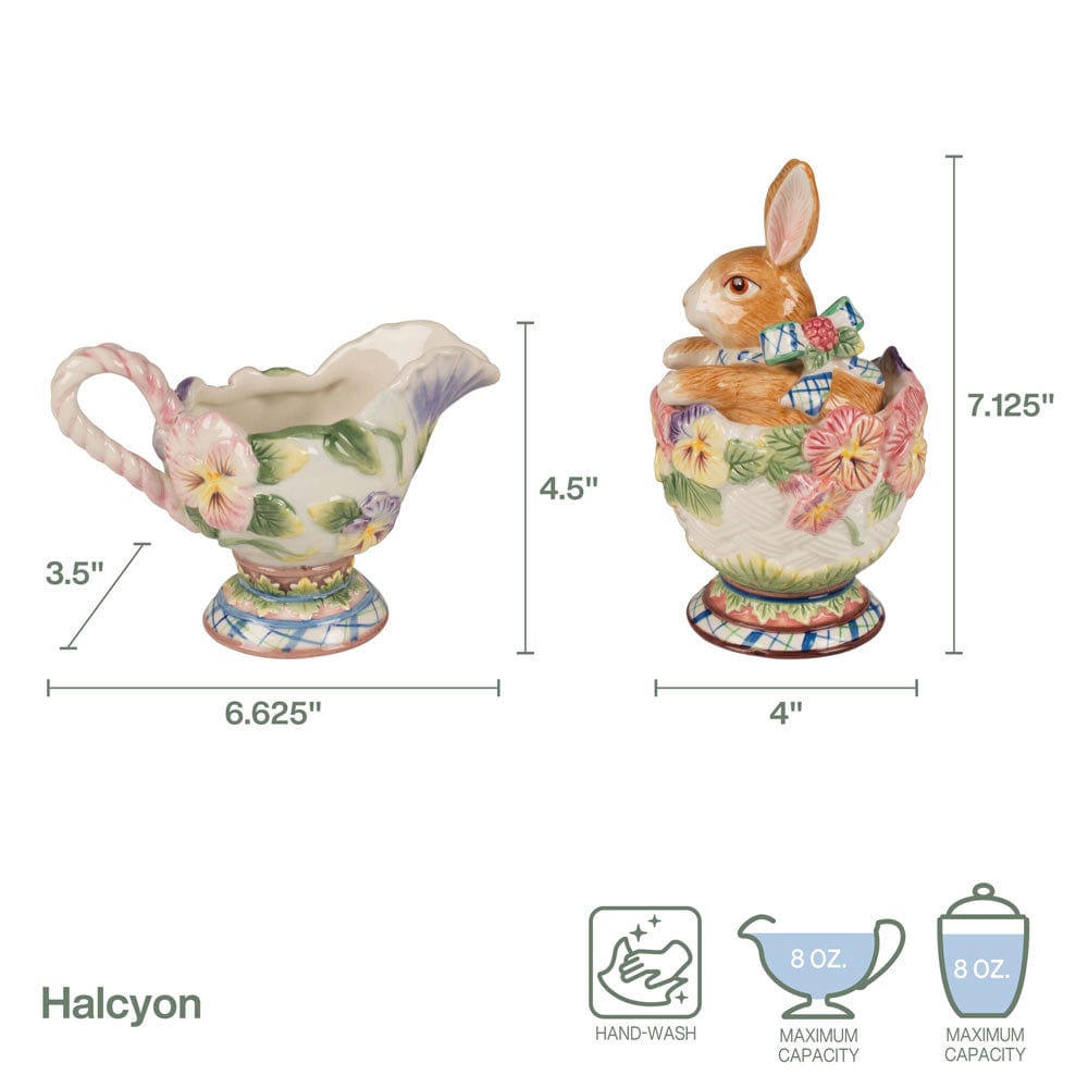 Halcyon Rabbit Sugar and Creamer Set