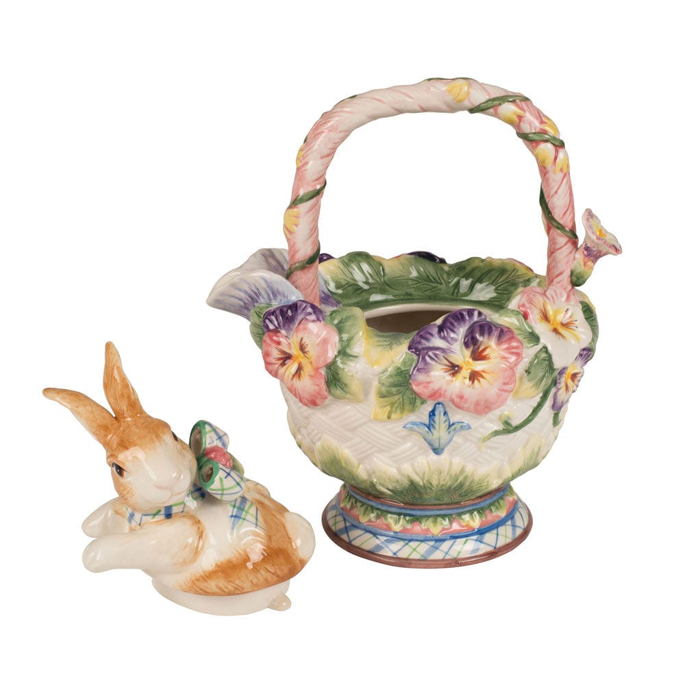 Fitz and Floyd 1996 Snowy Woods Rabbit Teapot. New open online box. 24oz