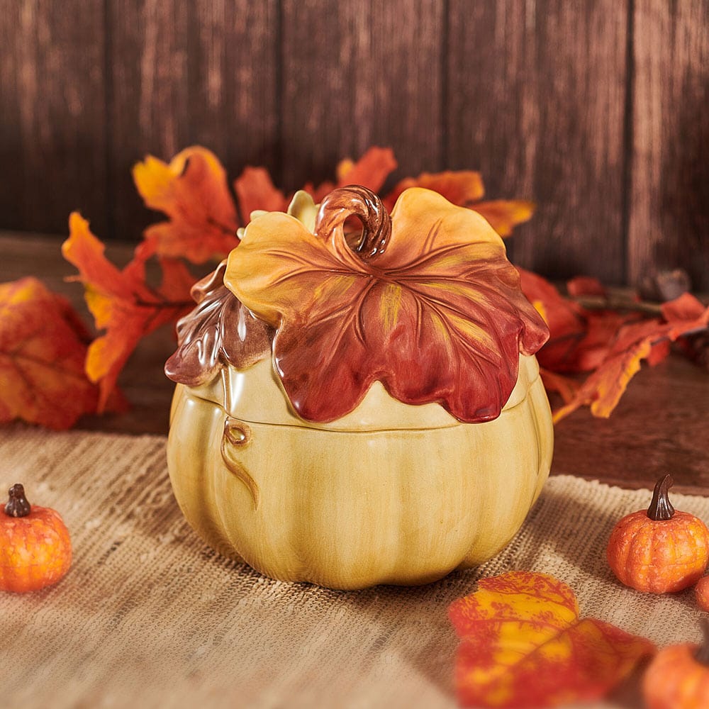 Harvest Pumpkin Soup Bowl with Lid