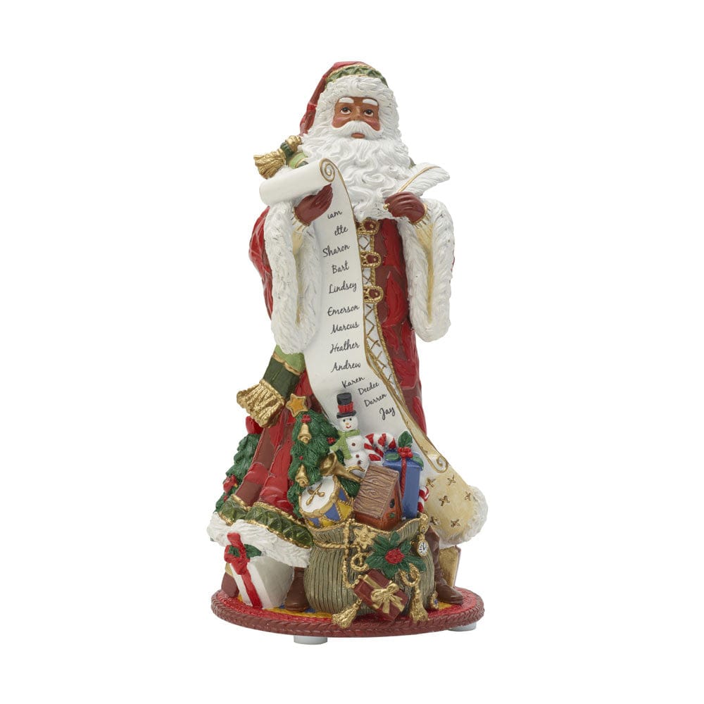 Holiday Home African American Musical Figurine, Jolly Ole Saint Nicholas, 10.75 IN