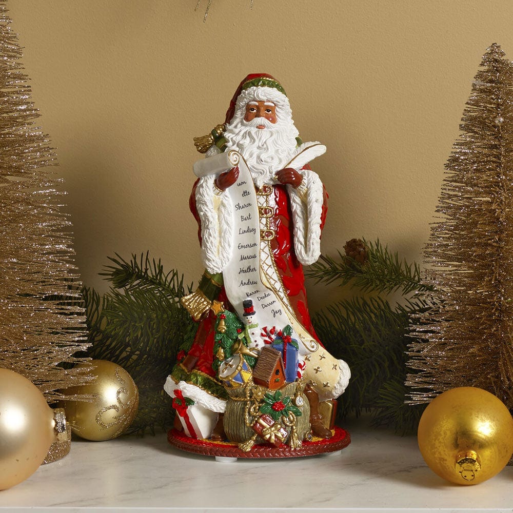 Holiday Home African American Musical Figurine, Jolly Ole Saint Nicholas, 10.75 IN