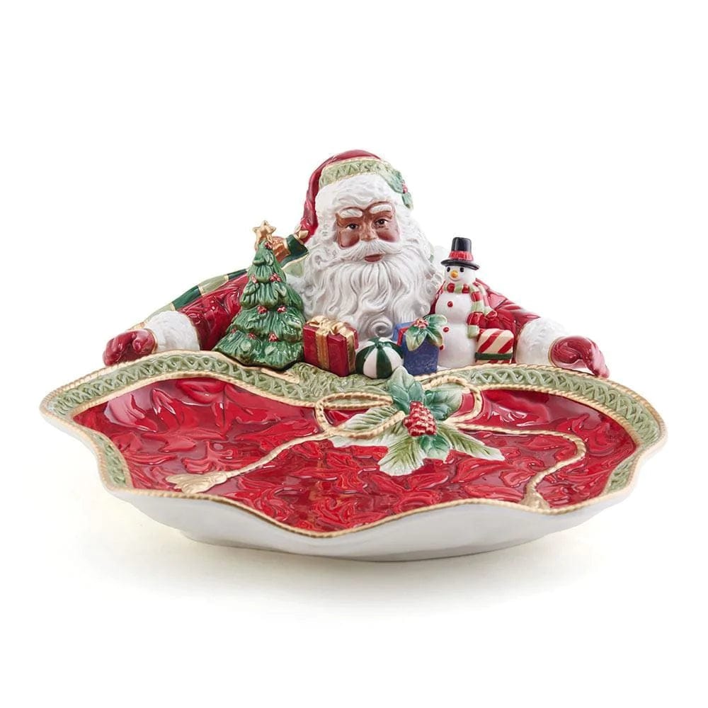 Holiday Home African American Santa Serving Bowl