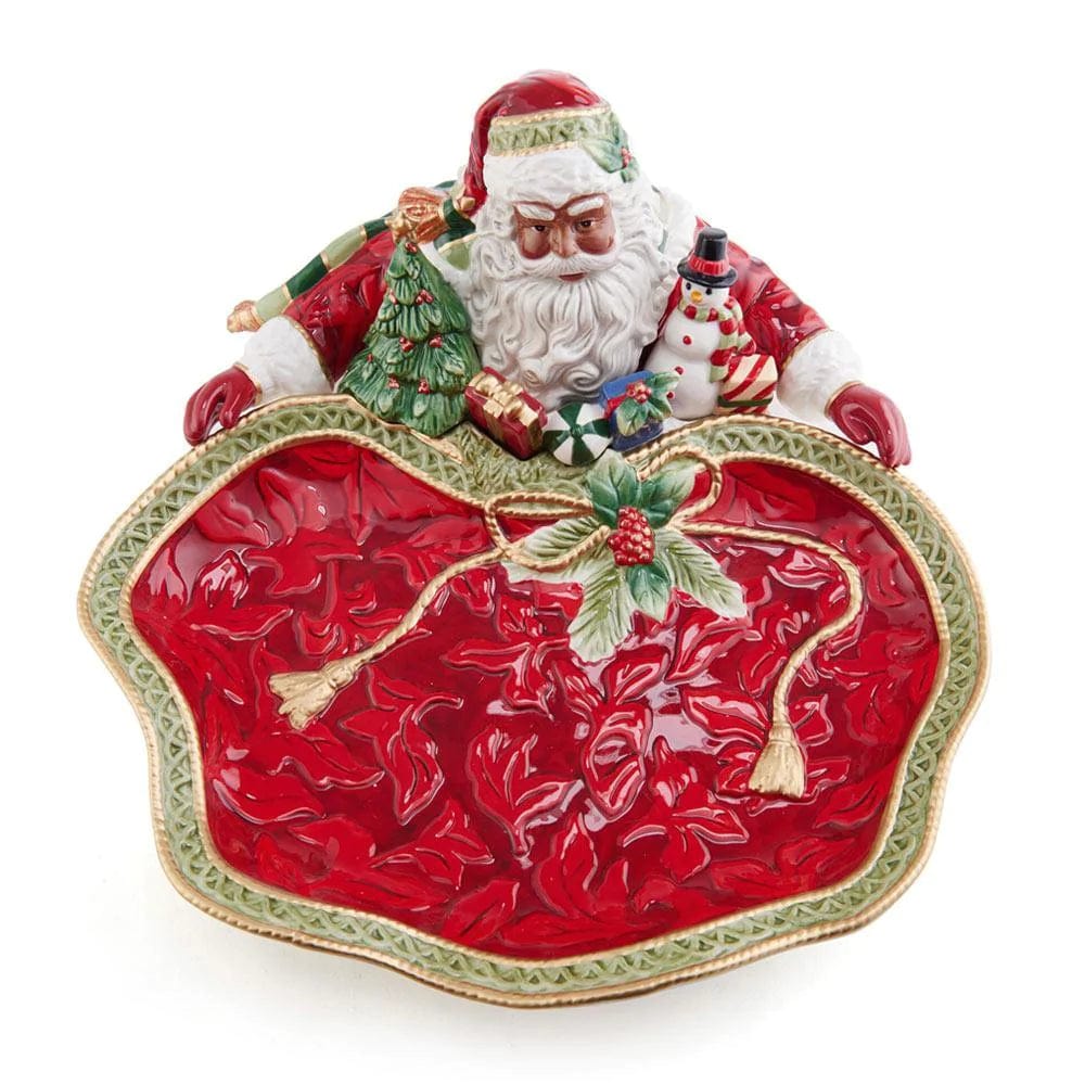 Holiday Home African American Santa Serving Bowl