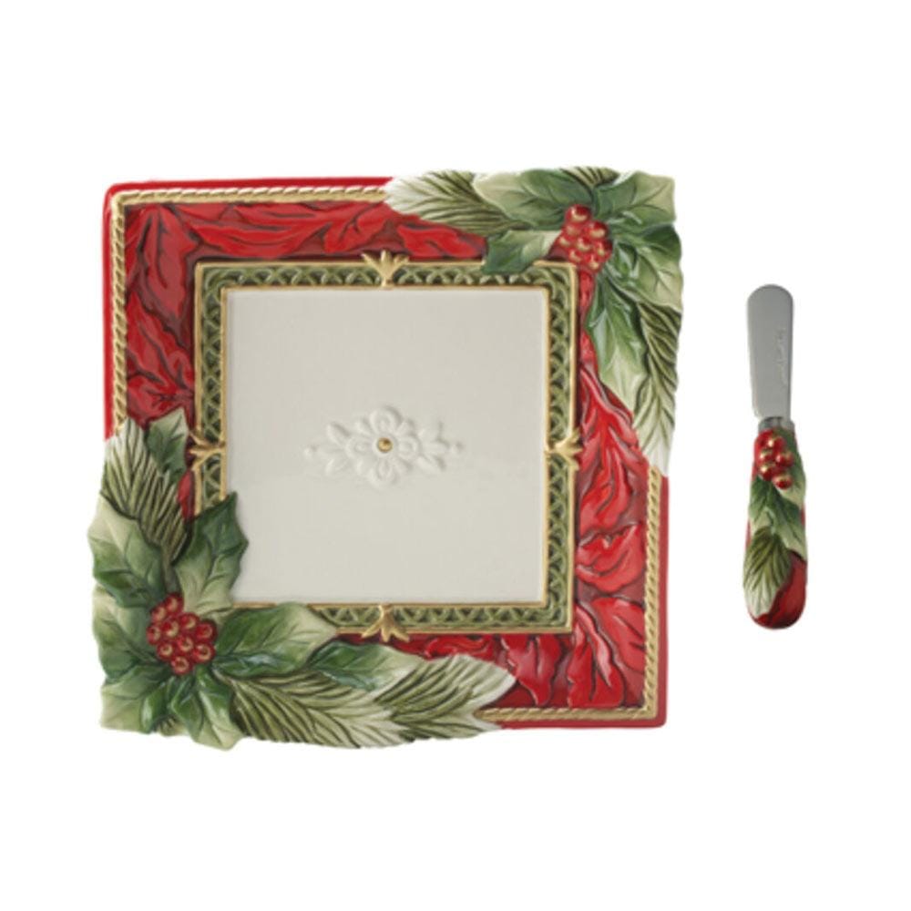 Holiday Home Appetizer Plate and Spreader Set