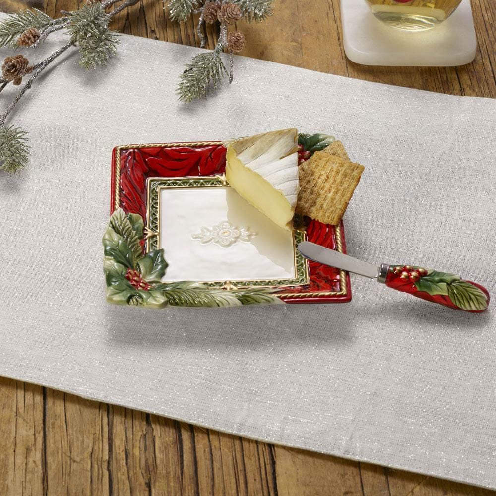 Holiday Home Appetizer Plate and Spreader Set