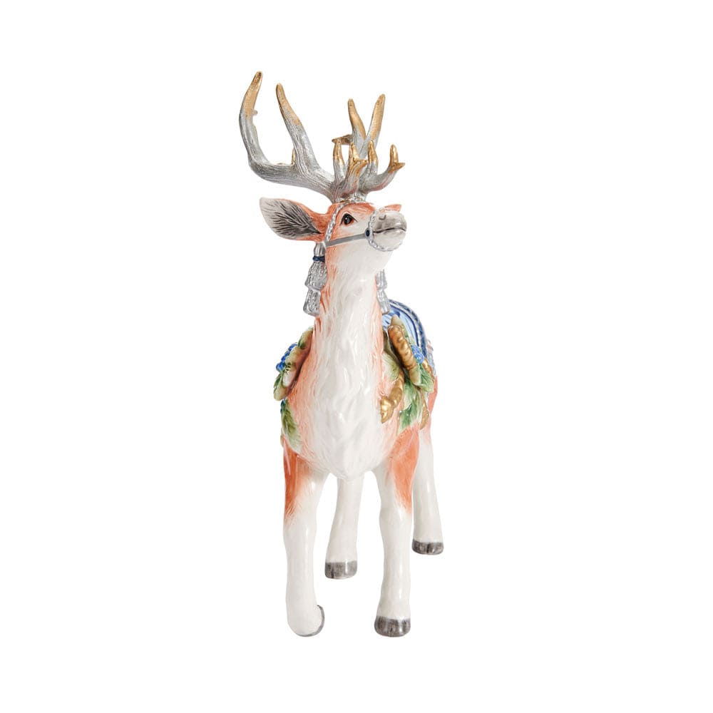 Holiday Home Blue Deer Figurine, 12.5 IN