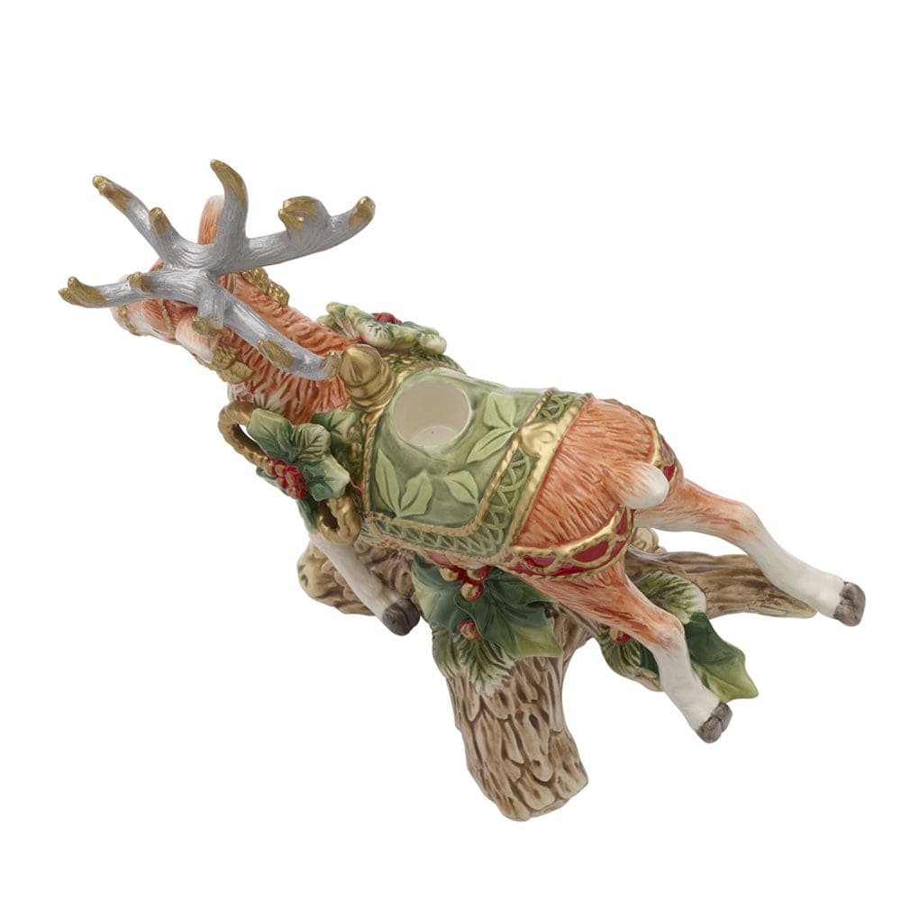 Holiday Home Green Landing Deer Candleholder