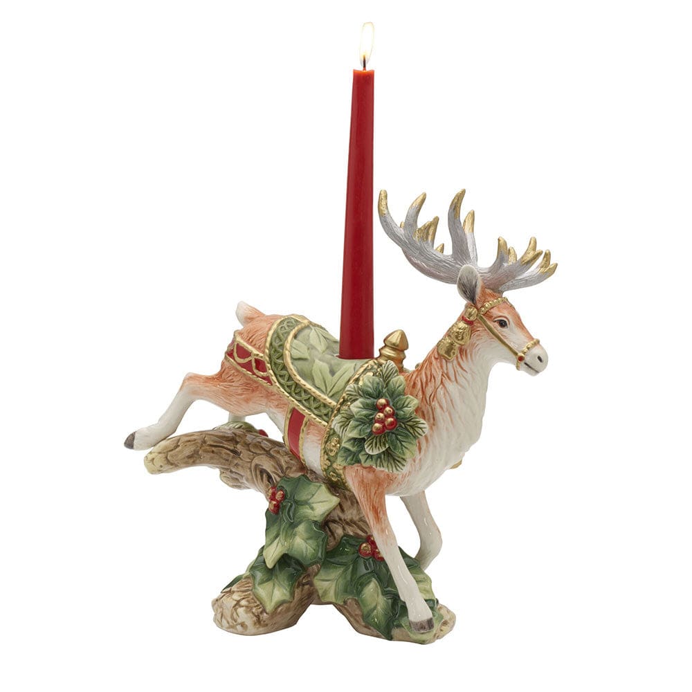 Holiday Home Green Landing Deer Candleholder