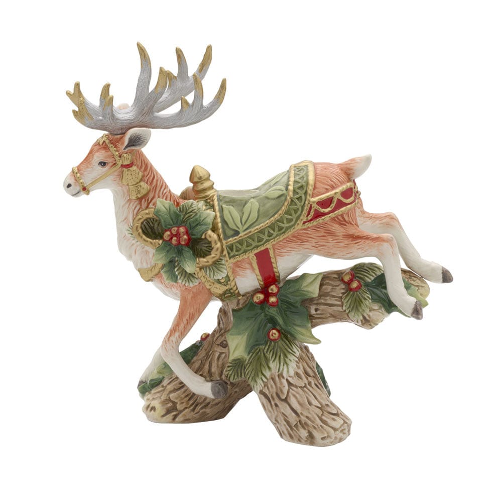 Holiday Home Green Landing Deer Candleholder