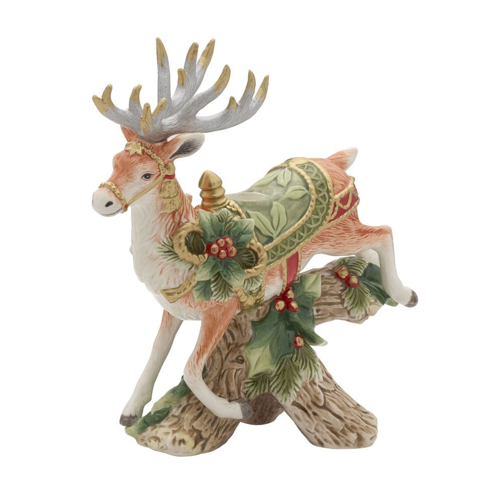 Holiday Home Green Landing Deer Candleholder