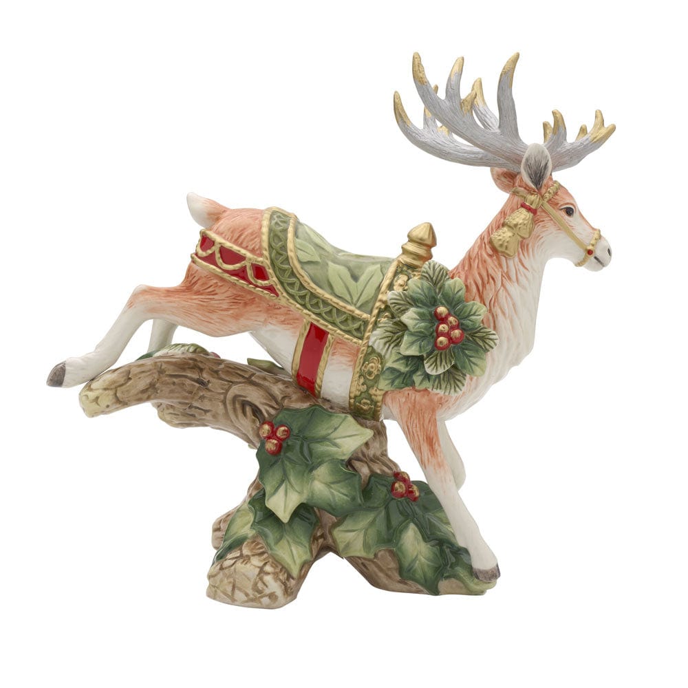 Holiday Home Green Landing Deer Candleholder