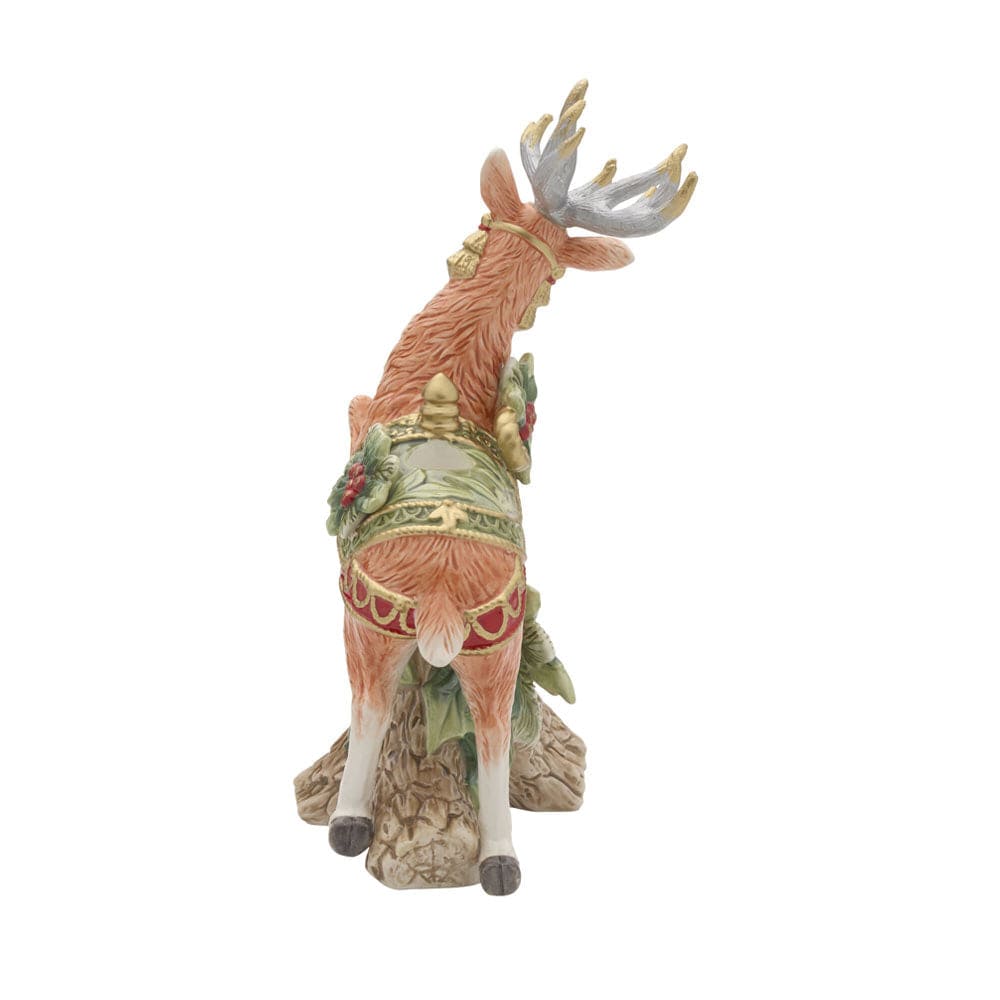 Holiday Home Green Leaping Deer Candleholder