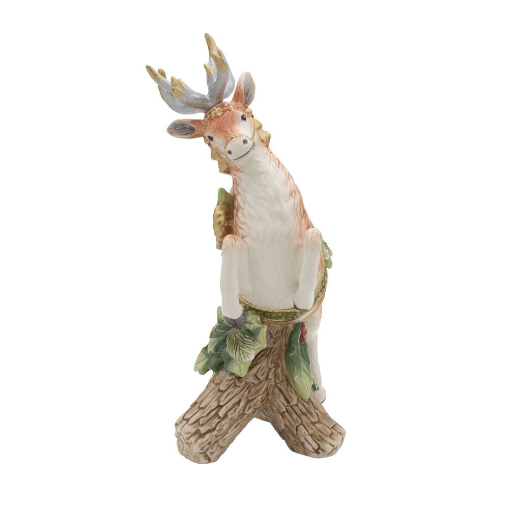 Holiday Home Green Leaping Deer Candleholder