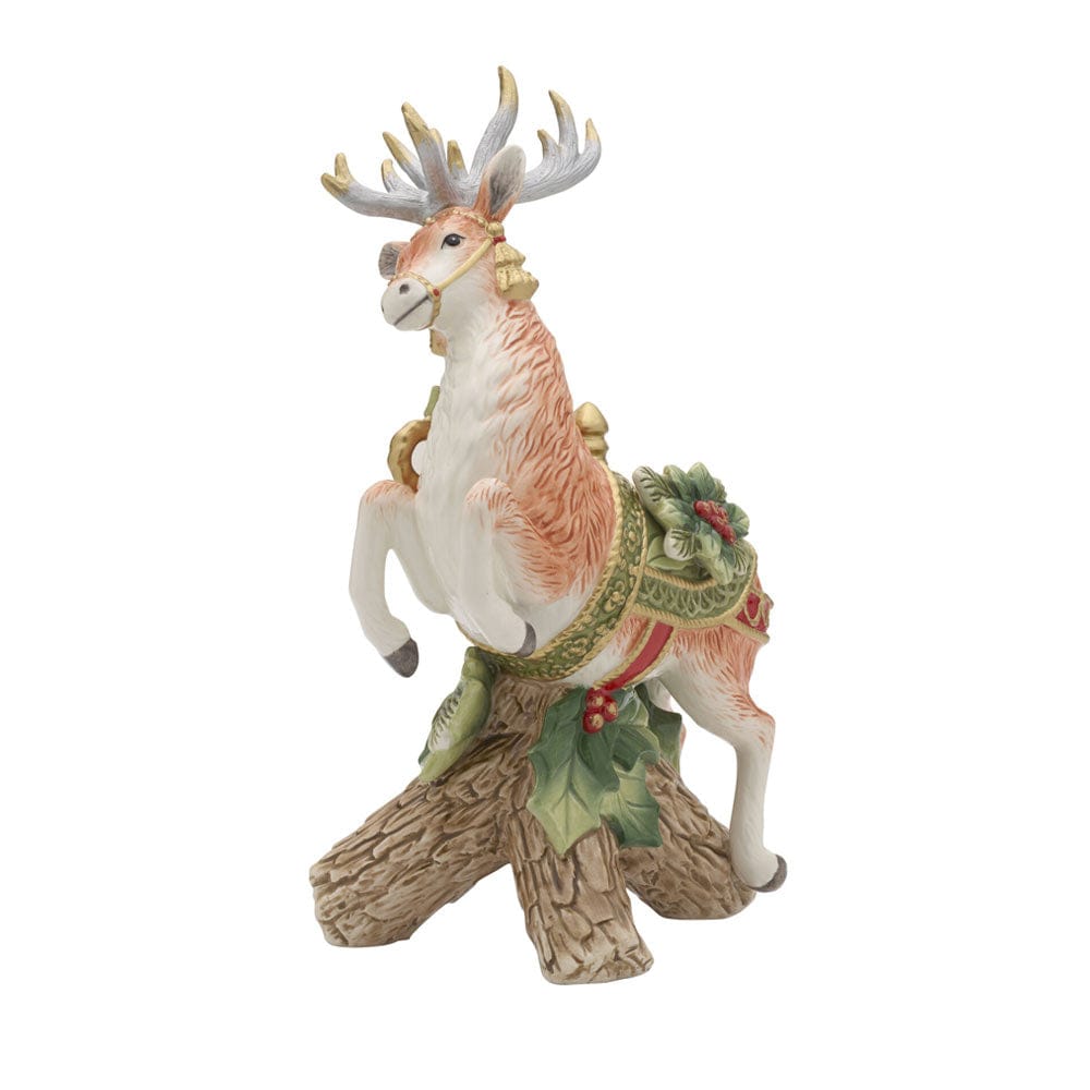 Holiday Home Green Leaping Deer Candleholder