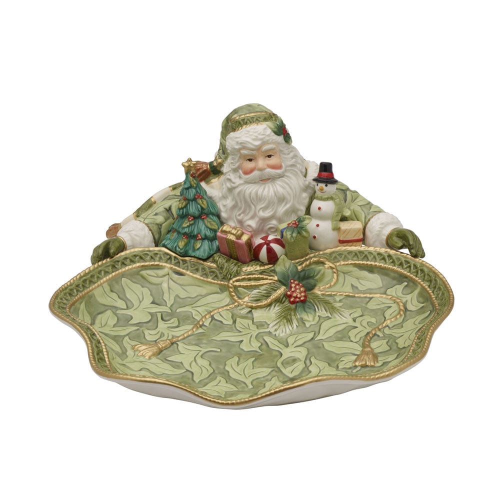 Holiday Home Green Santa Serving Bowl