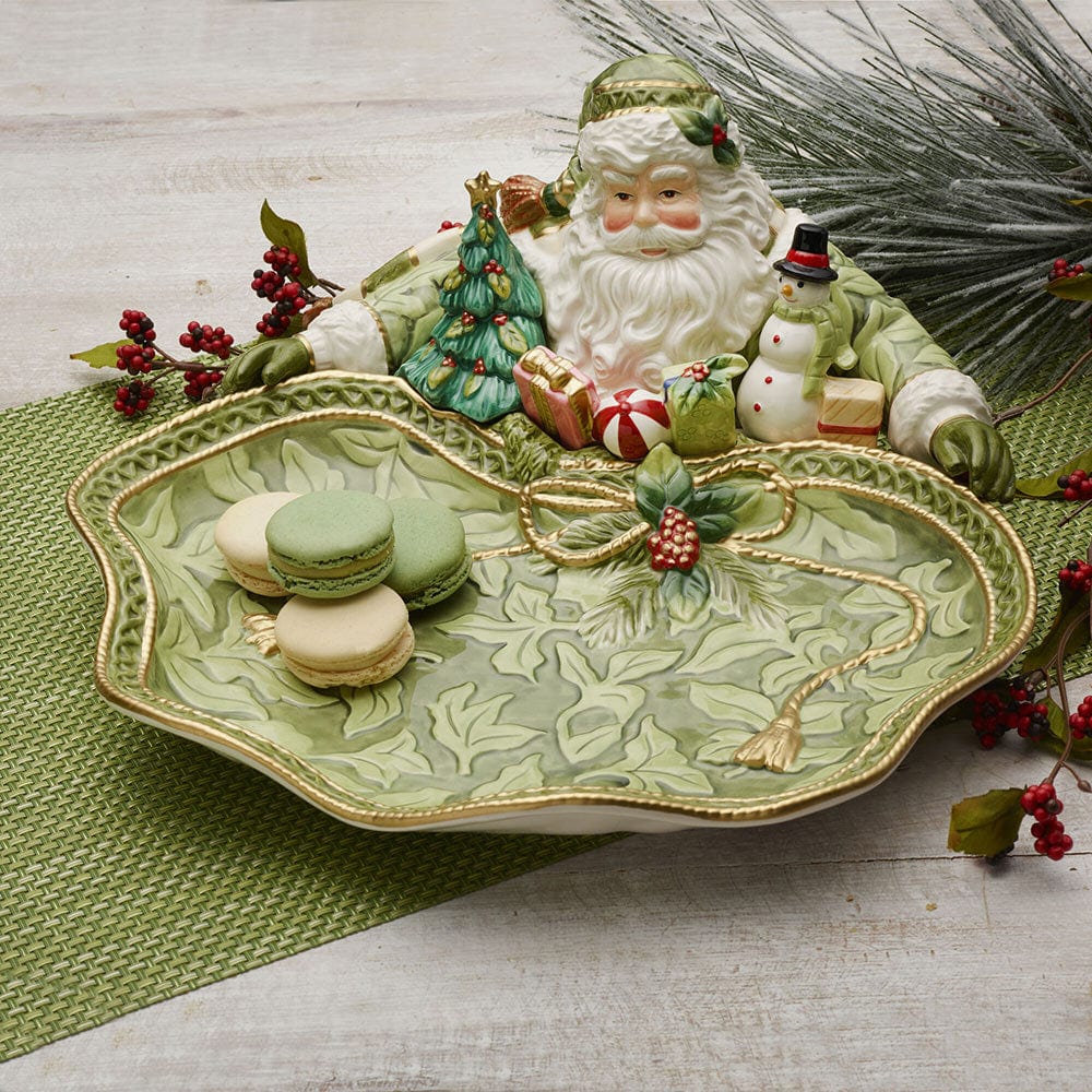 Holiday Home Green Santa Serving Bowl